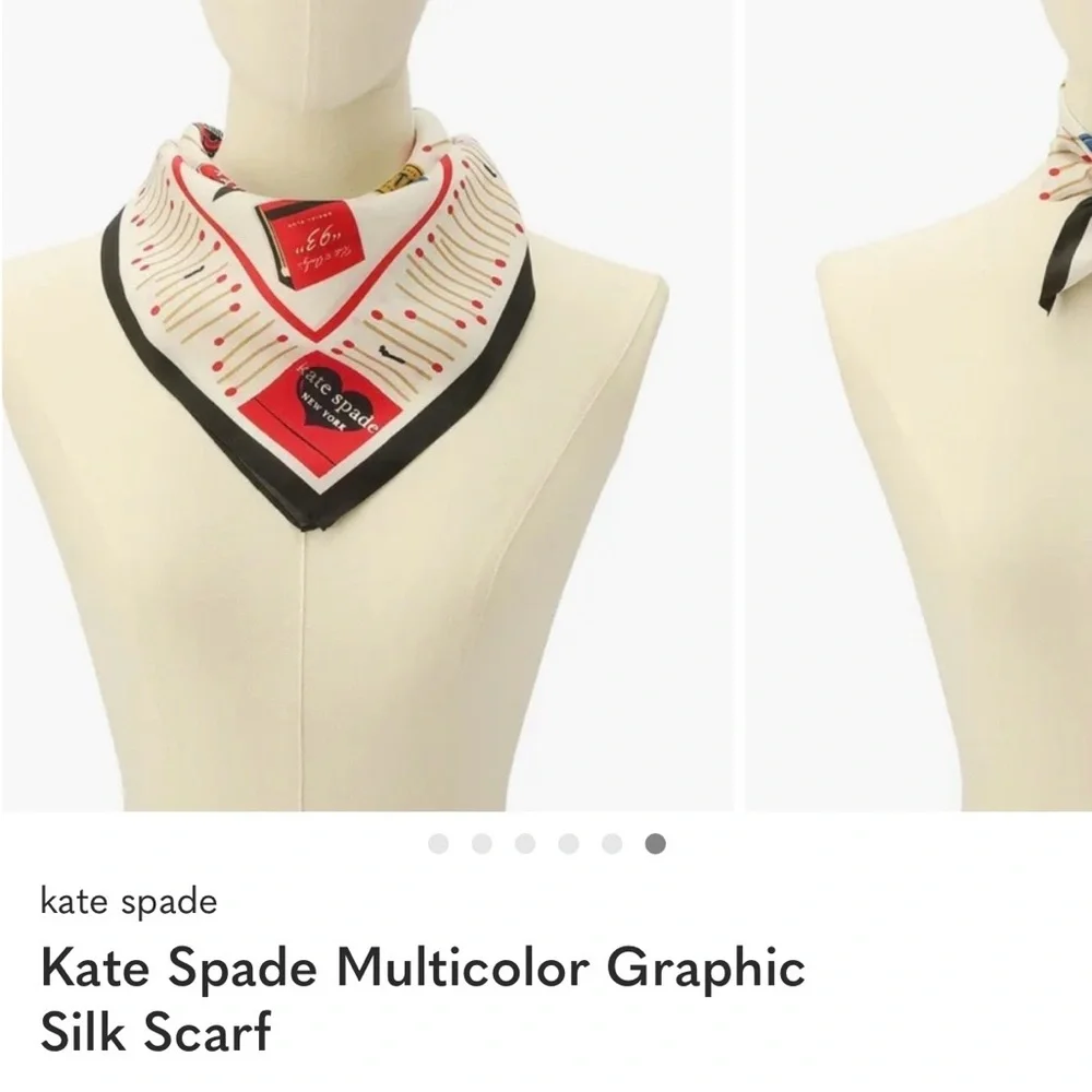 Kate Spade Multicolor Graphic Silk Bandana - Picture 6 of 6